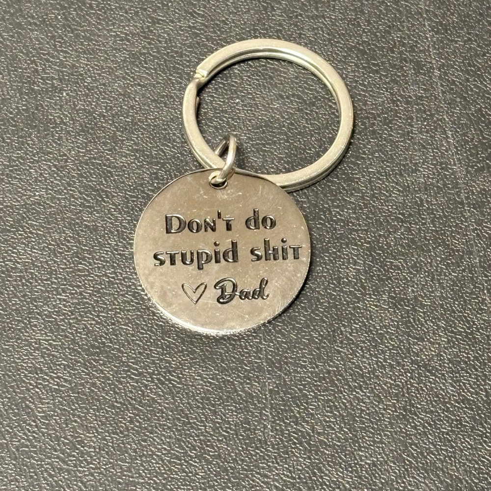 Engraved Silver Keychain with Heart Design